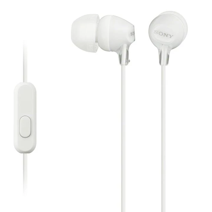 Sony MDR-EX15AP In-Ear Stereo Headphones with Mic (White)