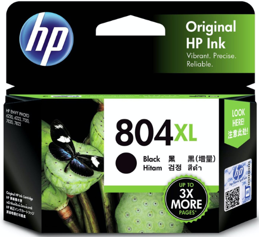 HP 804XL 高印量黑色原廠墨盒 (高用量) #T6N12AA