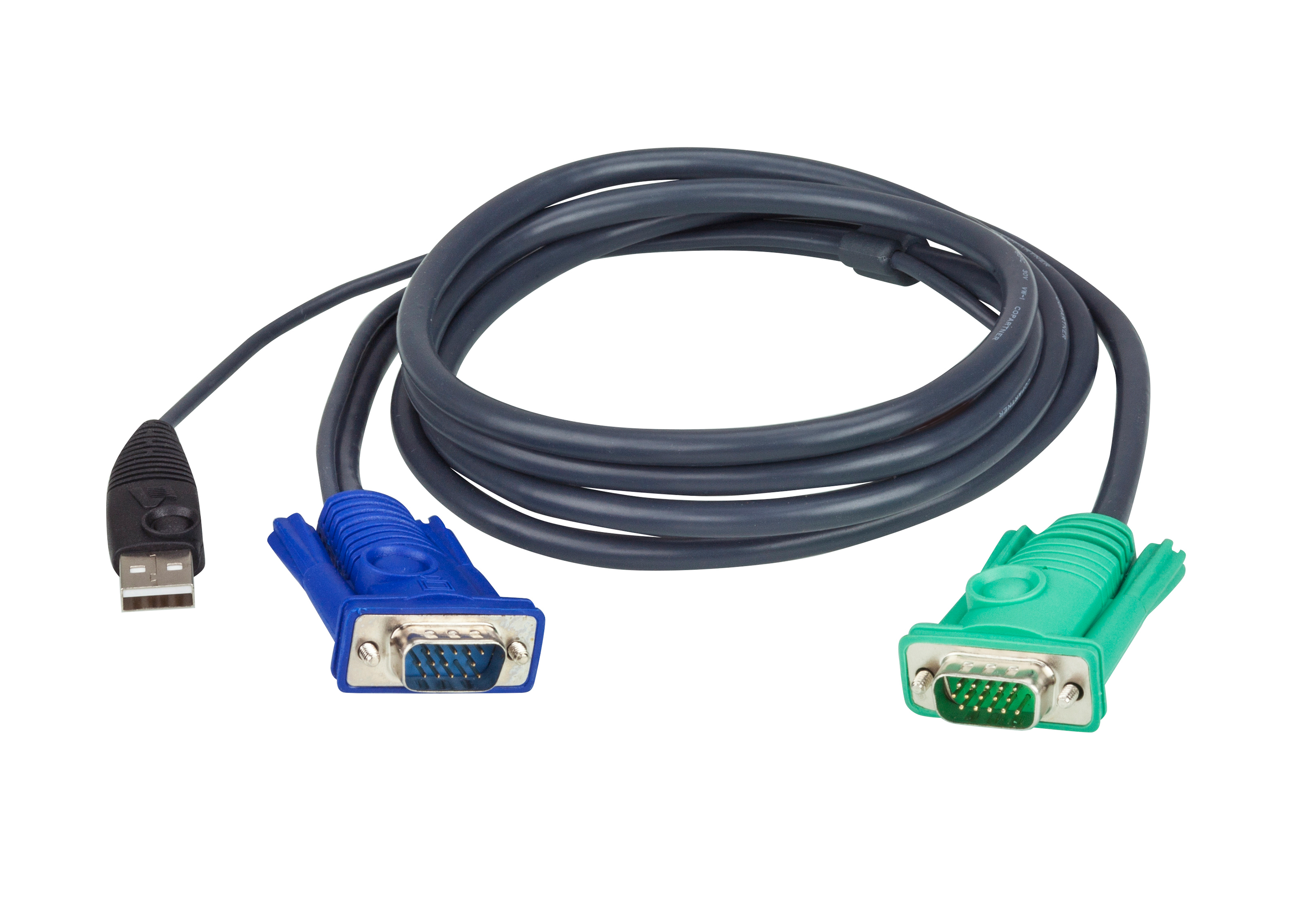 Aten 1.8公尺 USB 介面切換器連接線附三合一SPHD連接頭 #A2L-5202u