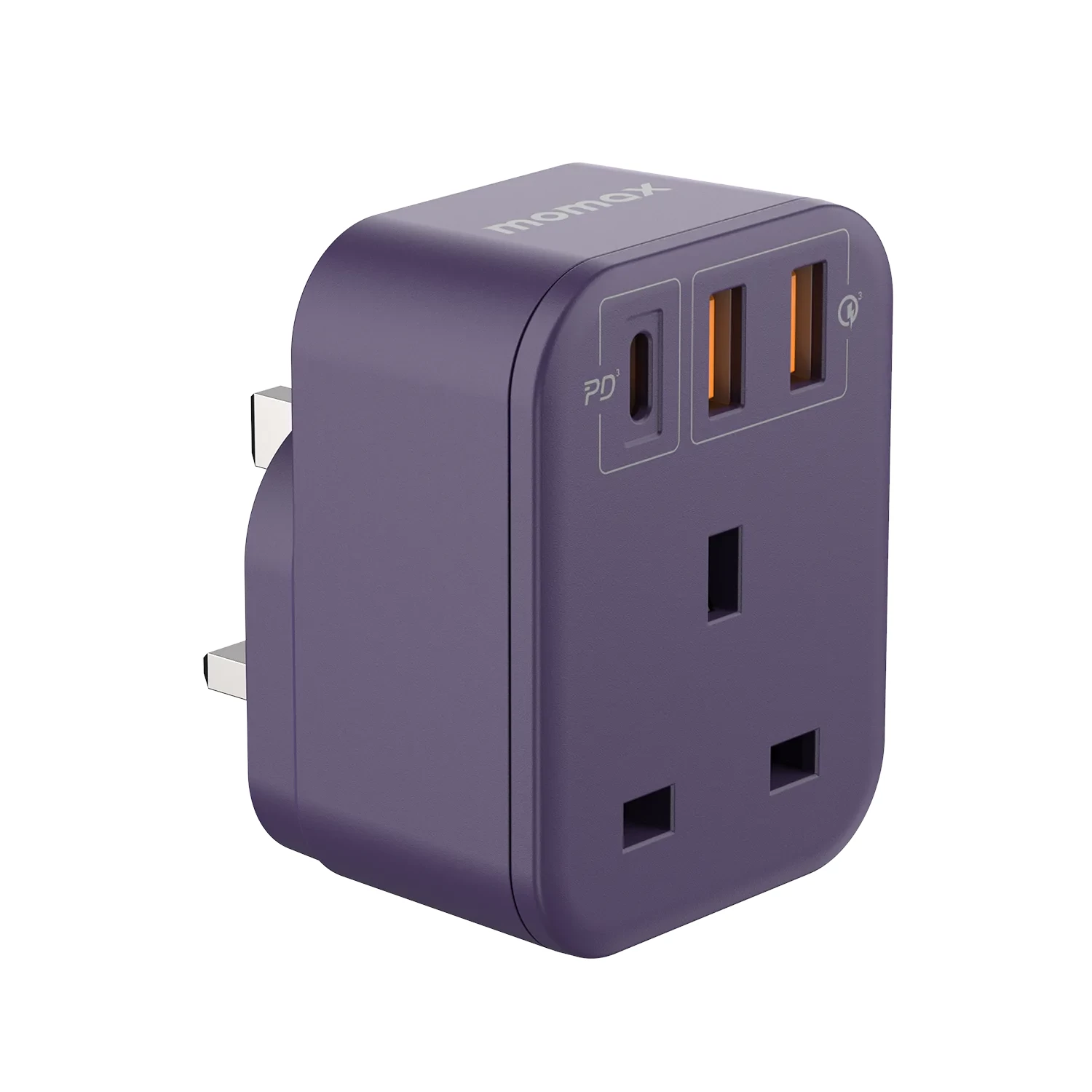 MOMAX OnePlug PD20W 2A1C 1 Outlet Extension Socket (Purple) #US10