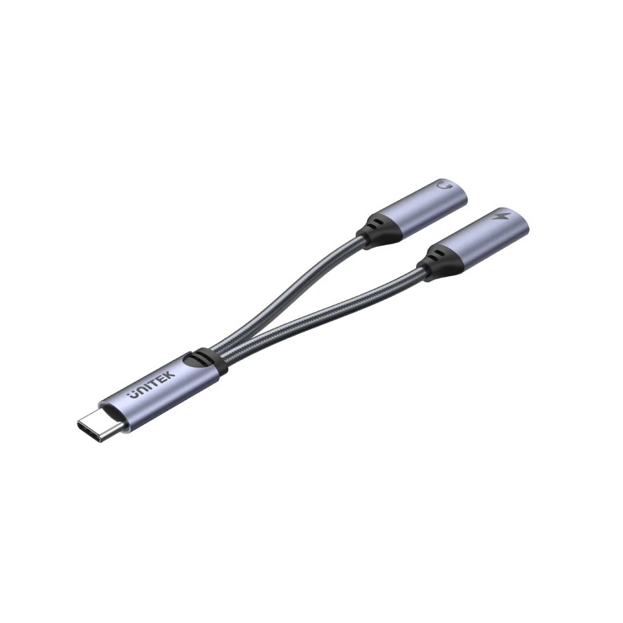 Unitek Usb-C to Usb-C Headphone Jack Adapter w/Type-C Charging Port #M206A