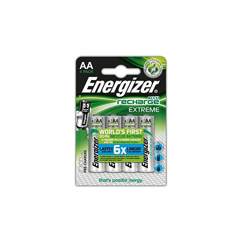 Energizer AA 2300mAh勁量環保充電池 4粒裝