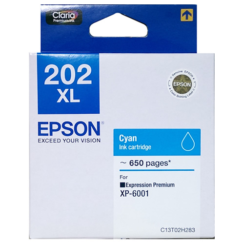 Epson 202XL Cyan Ink Cartridge (High Capacity) #C13T02H283
