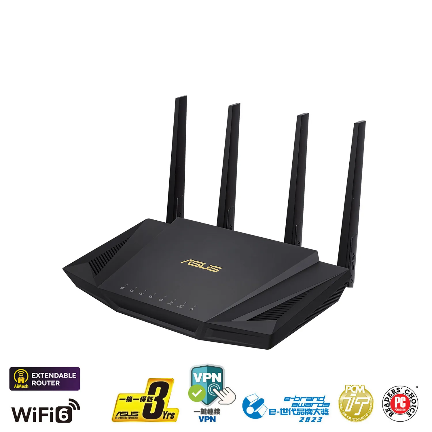 Asus RT-AX58U_V2 AX3000 DualBand Router w/4xGiga LAN 1xUsb3.1 #90ig06Q0-MFAb10 (NE-ARAX582)