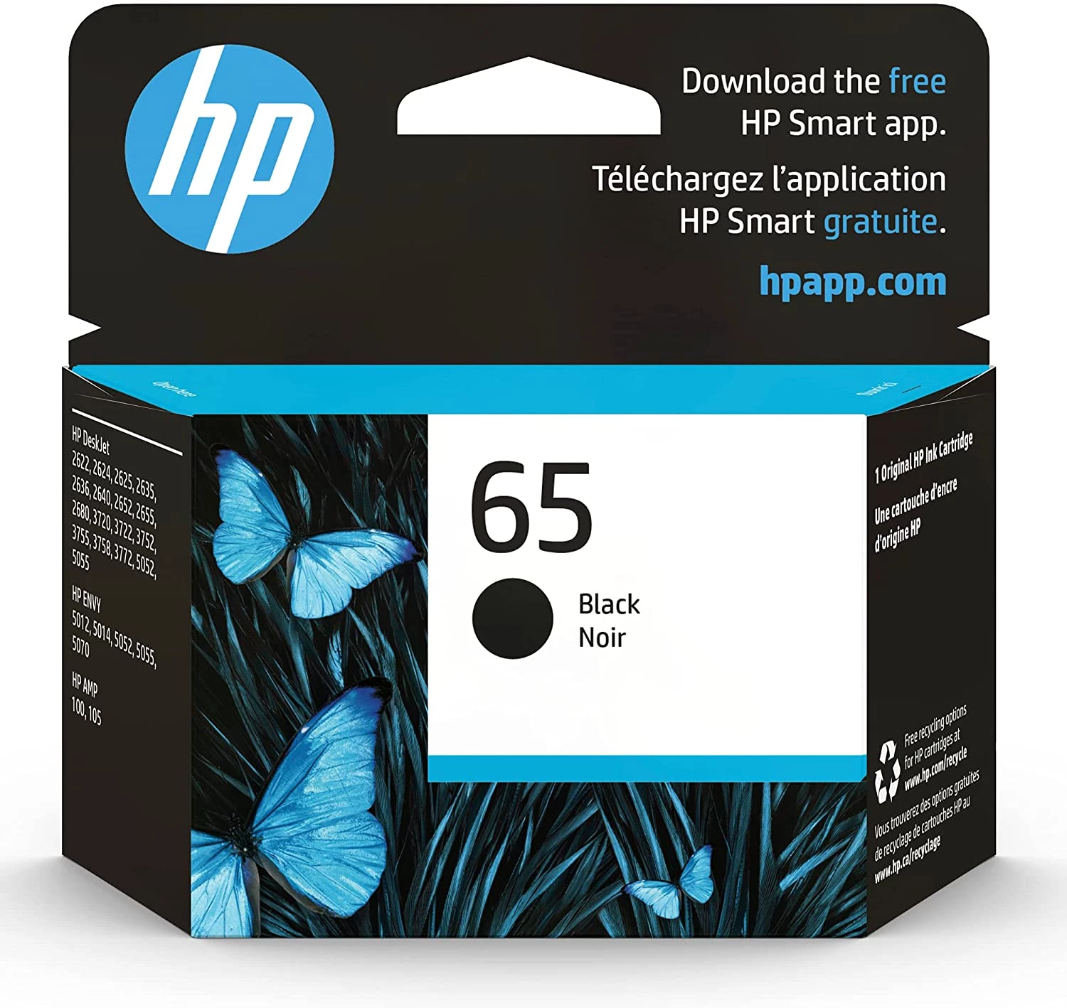 HP 65 黑色原廠墨盒 #N9K02AA