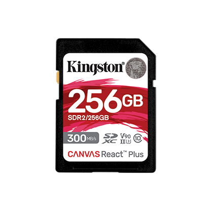 Kingston Canvas React Plus Kit UHS-II SD Card 8K 256Gb (V90, UHS-II_U3) SDXC Card #sDR2/256gb