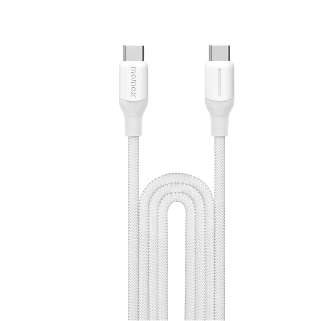 MOMAX 1-Link Flow CC 6.6ft/2metre Type-C to Type-C Usb Cable PD (100W) (White) #DC25W