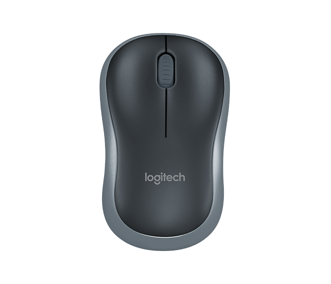 Logitech M185 Optical Cordless Mouse (Black-Grey)