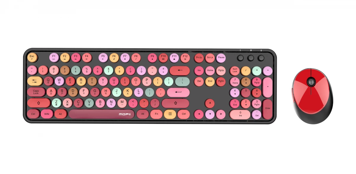 MoFii Sweet Colorful 中文無線滑鼠鍵盤組合 (黑色) #780-4053