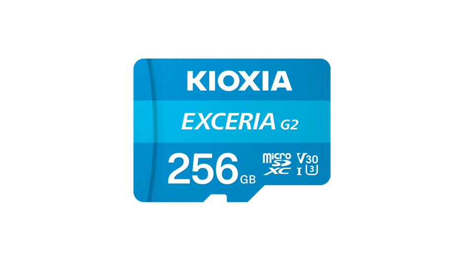 Kioxia Exceria-G2 (4K) 256Gb (V30, UHS-I_U3, 100Mb/s) MicroSDXC Card w/Adapter #LMEX2L256GG2