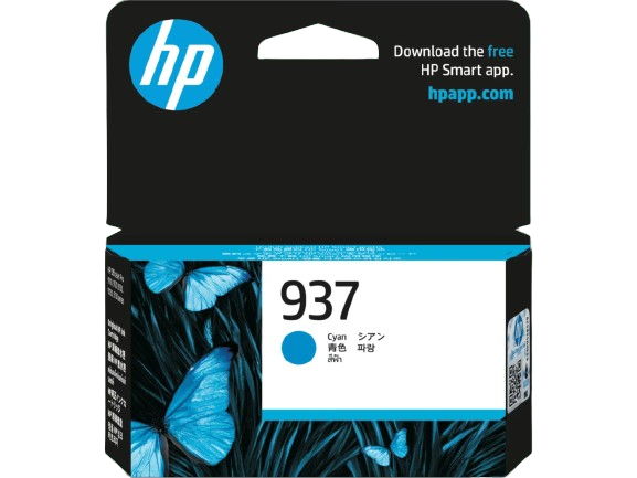 HP 937 Cyan Ink Cartridge #4S6W2NA