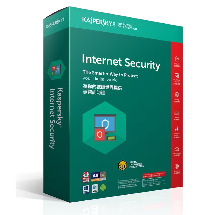 Kaspersky soFsPKis3u3Y Multi-Device Internet Security 安全程序軟件 (3用戶,3年) #s32210-1001