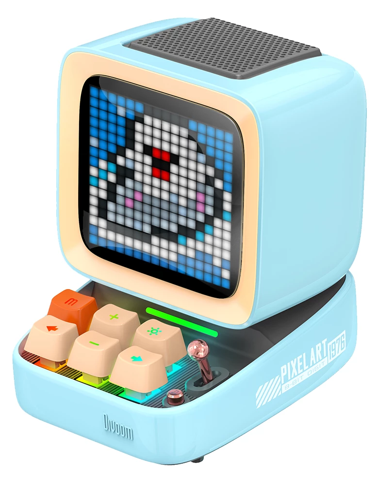 Divoom Ditoo Pro Retro Pixel Art Bluetooth Speaker (Blue) #Ditoo-Pro-Blue