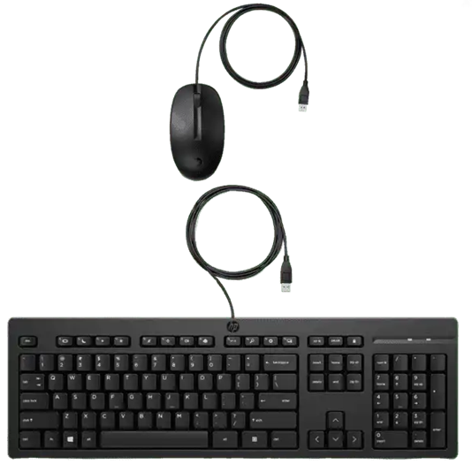 HP 225 English Desktop Corded Keyboard & Optical Mouse - Usb (Black) #286J4AA#UUF