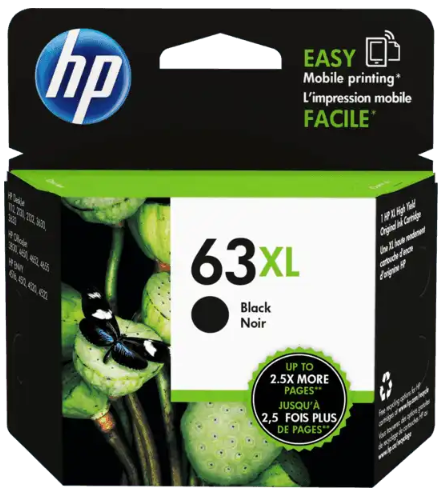 HP 63XL High Yield Black Original Ink Cartridge (High Capacity) #F6U64AA