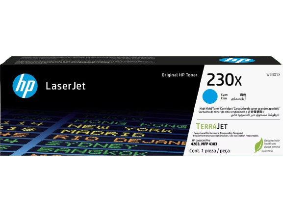 HP 230X Cyan Toner Cartridge (High Capacity) #w2301X