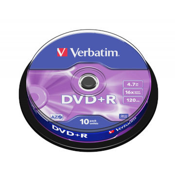 Verbatim 4.7Gb DVD+R Disc -10pc/pack #43498