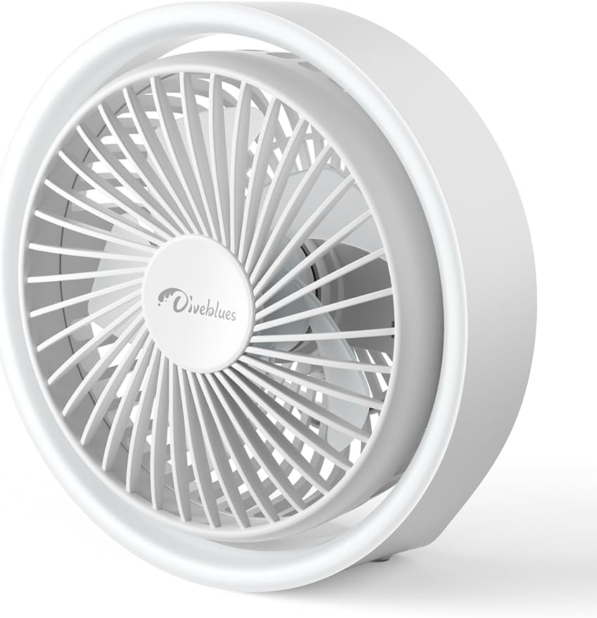 Diveblues Desktop桌面 (夜燈坐枱式) Cooling Fan Usb w/Rechargeable Battery (White) #N601-wH (DCDBLN601-03)