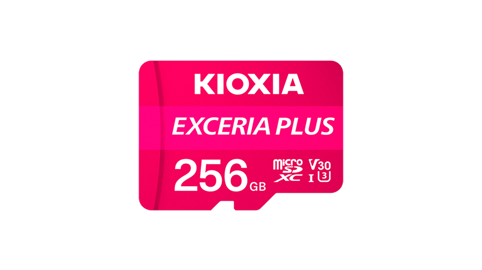 Kioxia Exceria-Plus (4K) 256Gb (V30, UHS-I_U3, 100Mb/s) MicroSDXC Card w/Adapter #LMPL1M256gg2