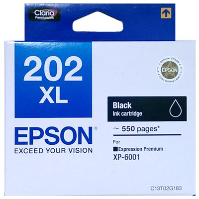 Epson 202XL 黑色原廠墨水盒 (高用量) #C13T02g183