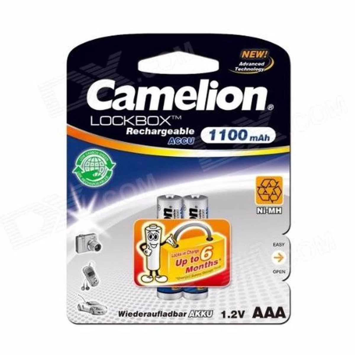 Camelion AAA 1100mAh Rechargeable Battery 2/Pack #NH-AAA1100LbP2