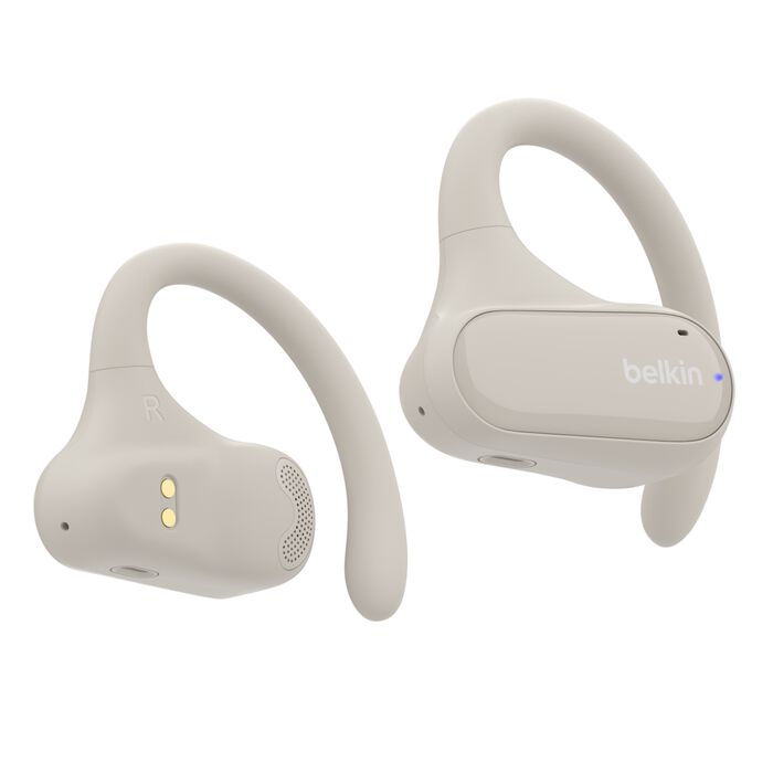 Belkin SoundForm ClearFit Stereo Open-Ear Earbuds Bluetooth w/Mic (Sand) #AUC013btSA
