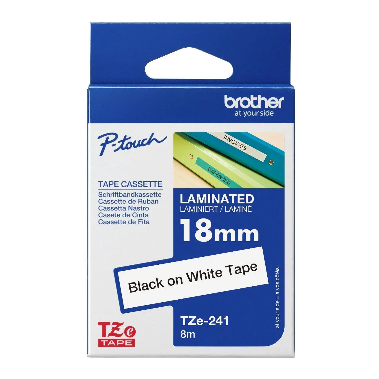 Brother TZe Tape Label 18mm 白底 黑字 #TzE-241