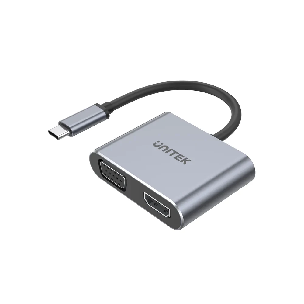 Unitek V1126A USB-C to HDMI 2.0 and VGA Adapter with MST Dual Monitor