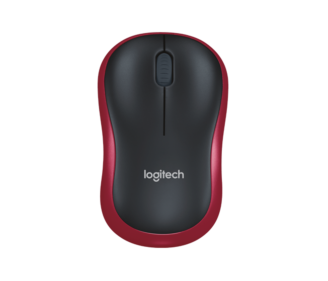 Logitech M185 Optical Cordless Mouse (Red)