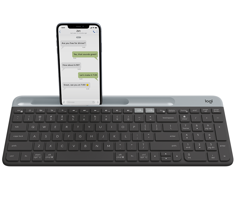Logitech K580 Slim Multi-Device Wireless Keyboard (Grey)