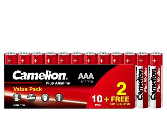 Camelion AAA 高容量鹼性電池 12粒裝 #LR03-SP10+2