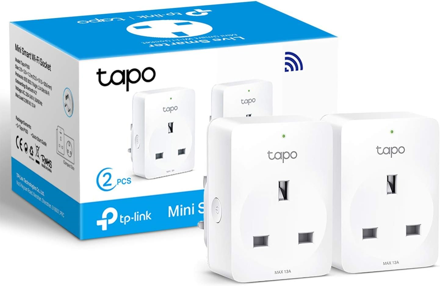 TP-Link Tapo P100 迷你 Wi-Fi 智慧插座 (2隻裝) #0184501011 / 0184500640