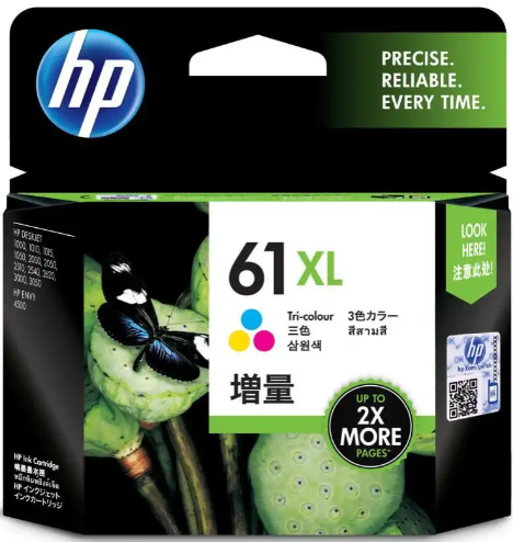 HP 61XL High Yield Tri-color Original Ink Cartridge (High Capacity) #CH564wa