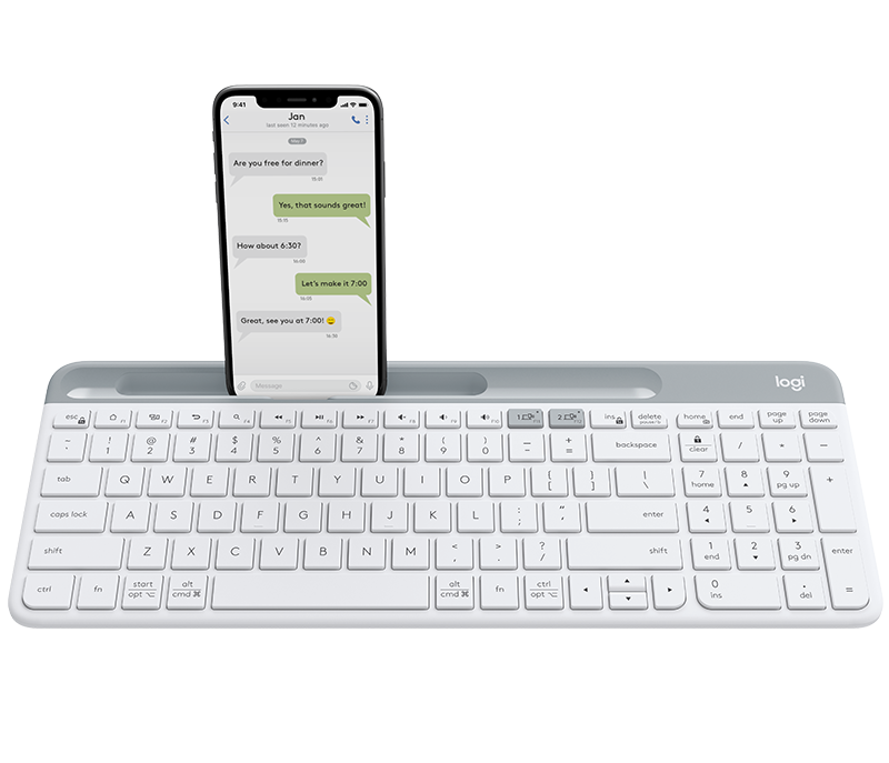 Logitech K580 Slim Multi-Device Wireless Keyboard (White)