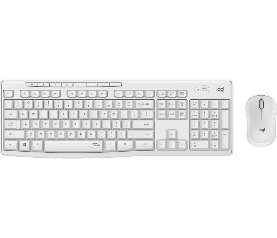 Logitech MK295 Slient English Wireless Keyboard and Mouse Combo (White)