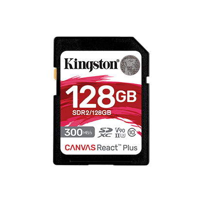 Kingston Canvas React Plus Kit UHS-II SD Card 8K 128Gb (V90, UHS-II_U3) SDXC Card #sDR2/128gb