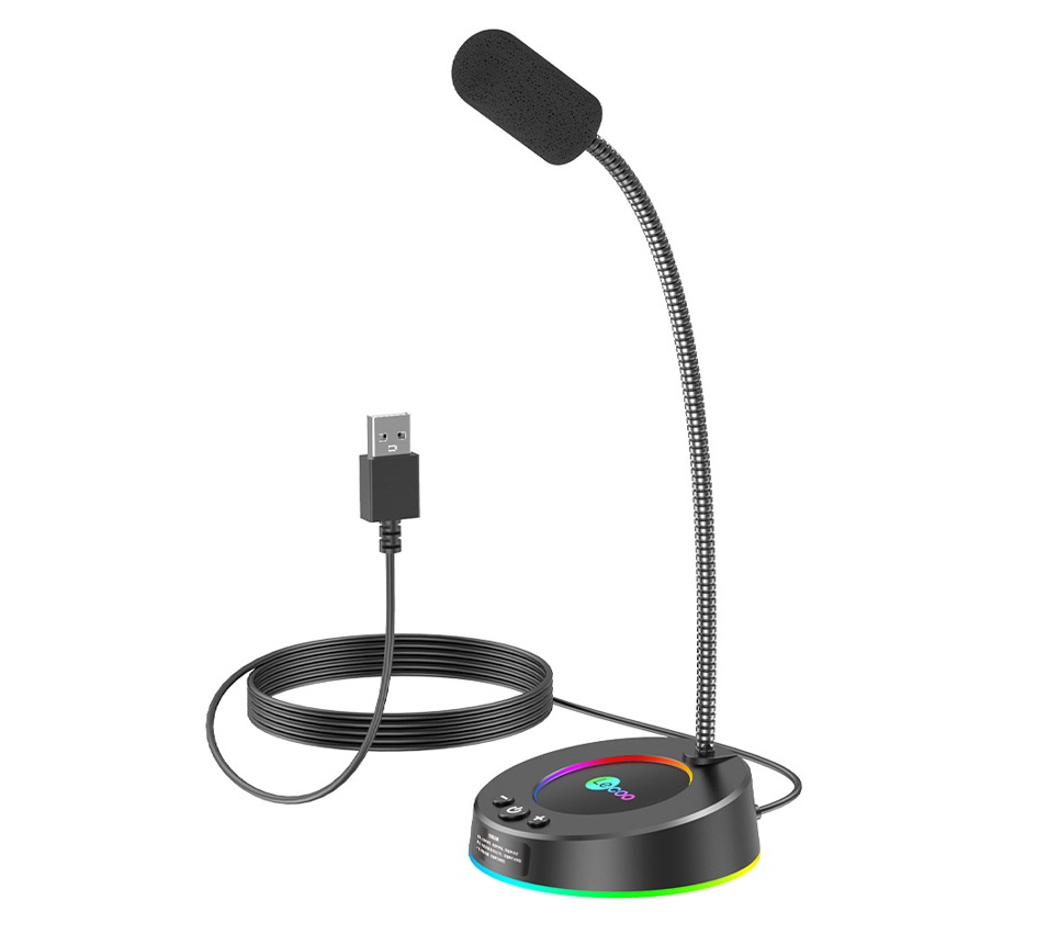 Lecoo MC01s RGB 可調控桌上麥克風 (Black) #1100003710