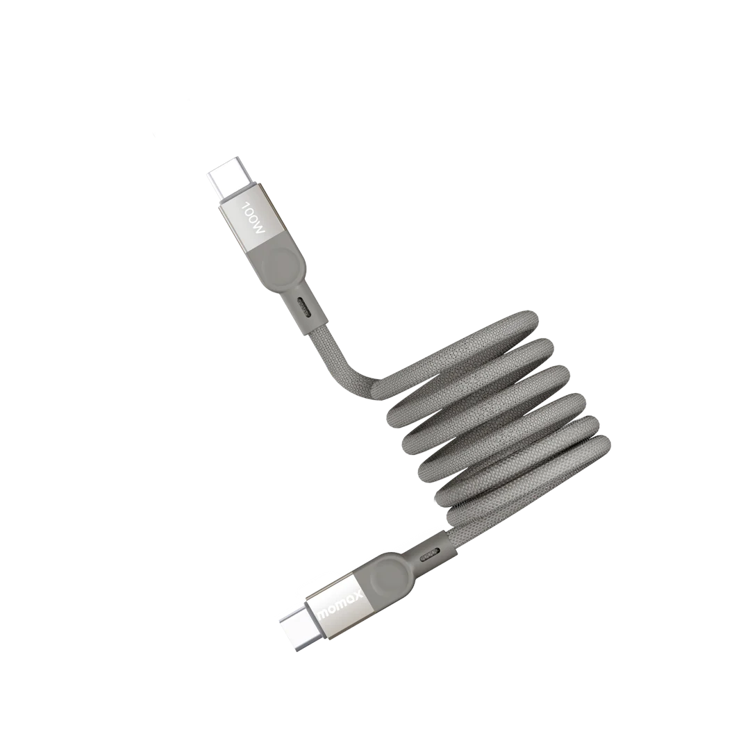 MOMAX Mag Link 3ft/1metre Type-C to Type-C Usb2.0 Cable Magnetic PD (100W) (Titanium) #DC35L