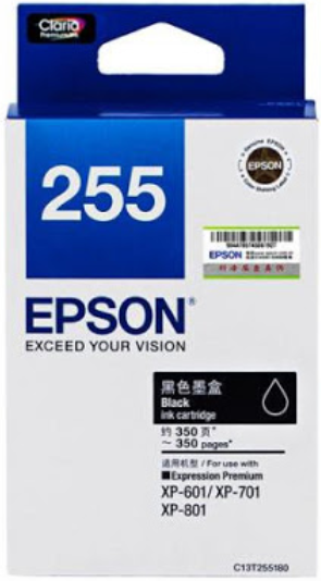 Epson 255 黑色原廠墨水盒 #T255180