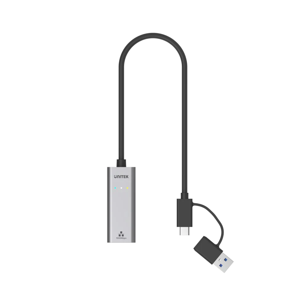 Unitek Usb Giga Lan Adapter w/Type-C (Silver) #Y-3465A