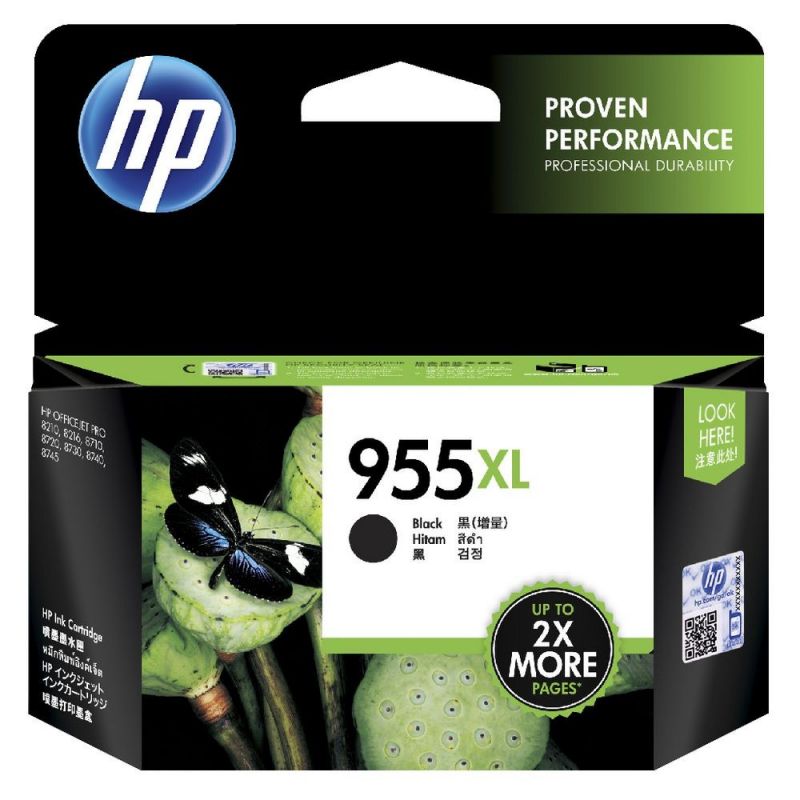 HP 955XL High Yield Black Ink Cartridge #L0s72AA