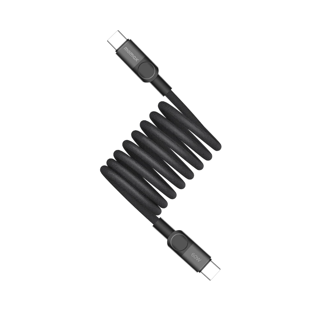 MOMAX Mag.Link 6.6ft/2metre Usb-C to Type-C Usb Cable Magnetic PD (60W) (Black) #DC61D