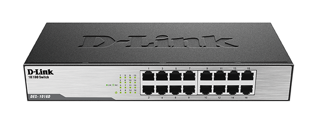 D-Link DES-1016D 16port 10/100 Unmanaged Network Switch (Rackmount)