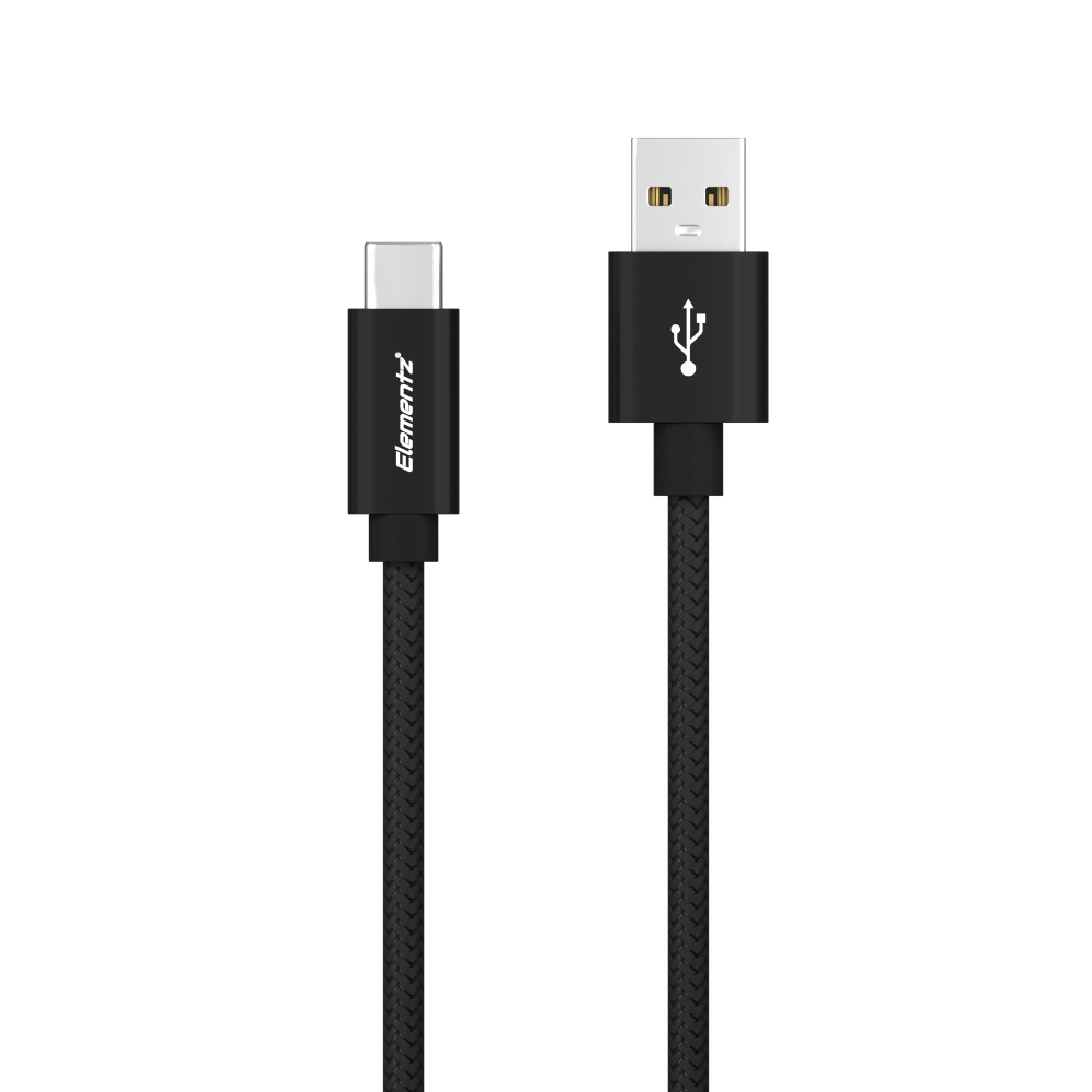Elementz ESC 0.18米 USB-A to USB-C 充電傳輸線 (黑色) #ESC-018-Bk