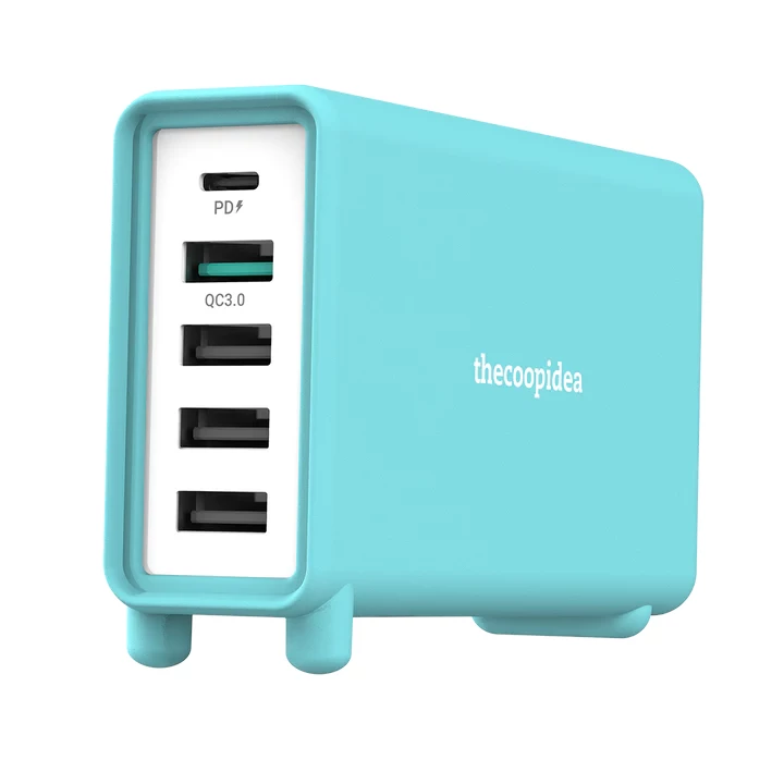 thecoopidea JELLO 5-Port 32W USB Charge (Cyan) #CP-5Usb-PD01-CYA