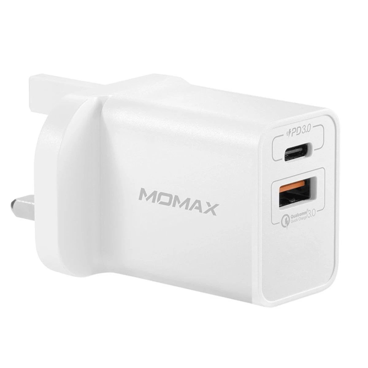 MOMAX OnePlug 20W 2 Port USB Fast Charger (White) #UM13UKW