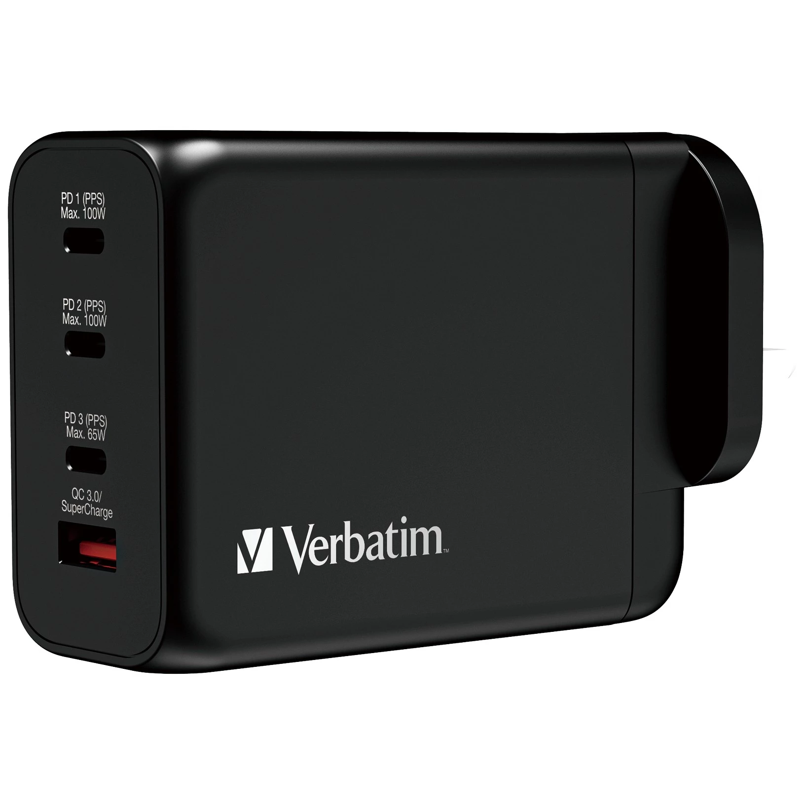 Verbatim 4 Port 200W PD 3.0 & QC 3.0 GaN Charger (Black) #66703