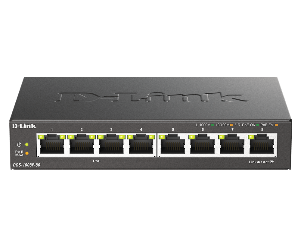 D-Link 8port Gigabit PoE 網路交換器 #Dgs-1008p