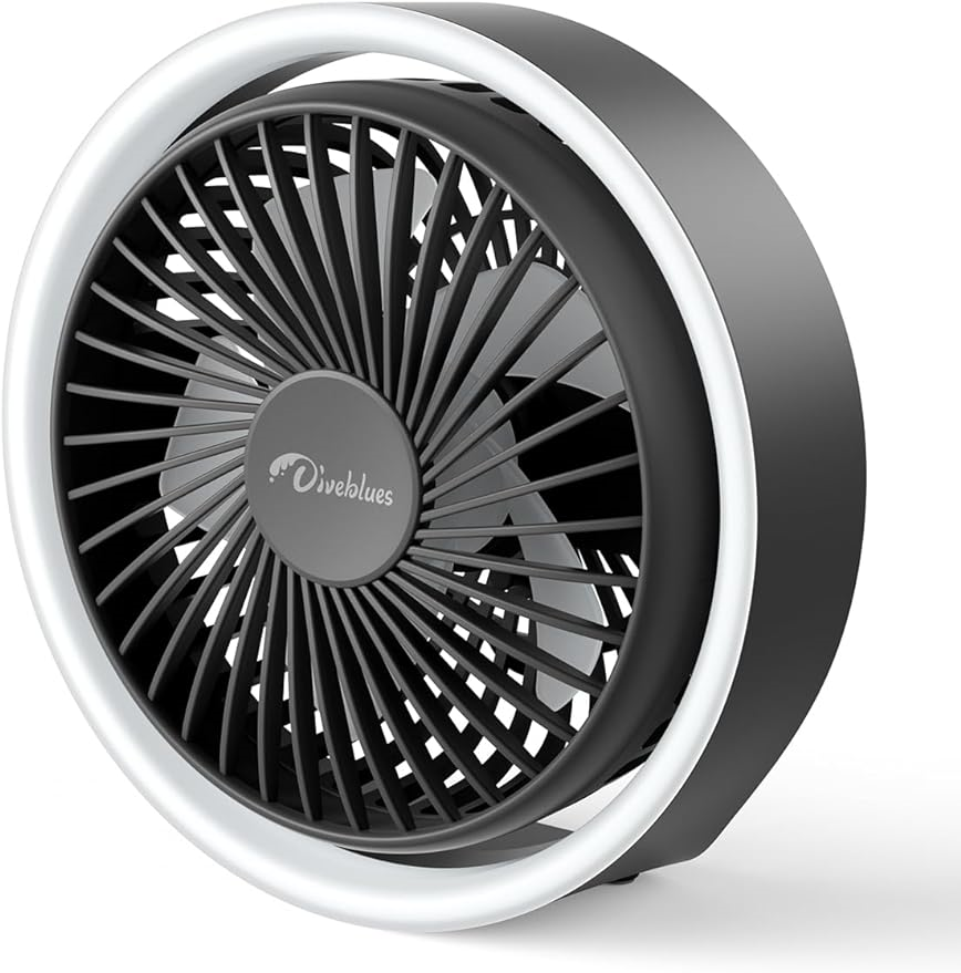 Diveblues Desktop桌面 (夜燈坐枱式) Cooling Fan Usb w/Rechargeable Battery (Black) #N601-bK (DCDBLN601-01)