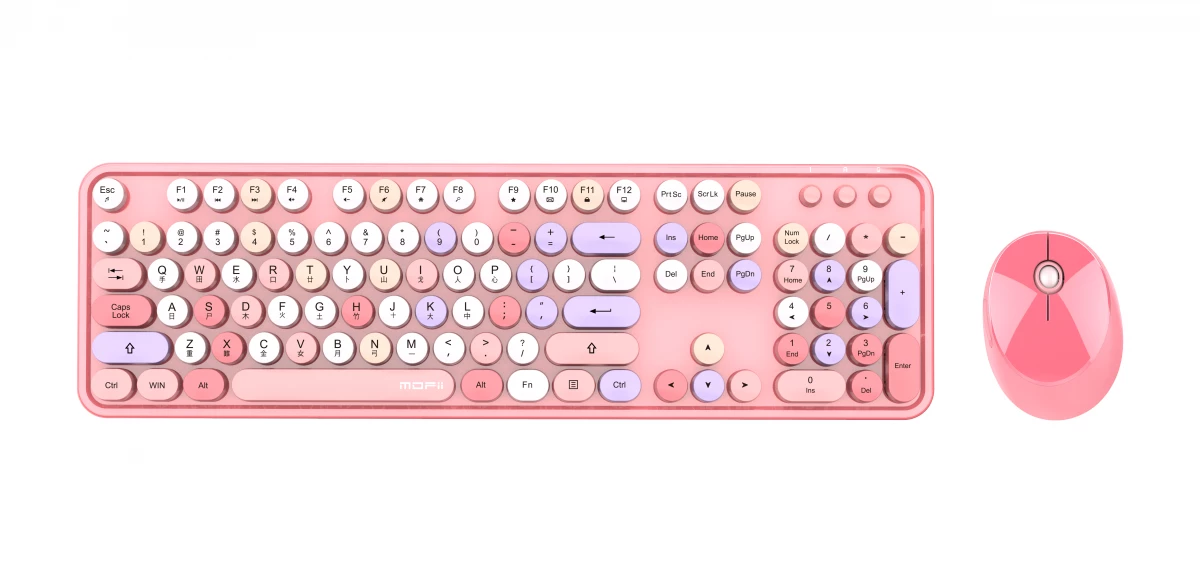 MoFii Sweet Colorful 中文無線滑鼠鍵盤組合 (粉紅色) #780-4053